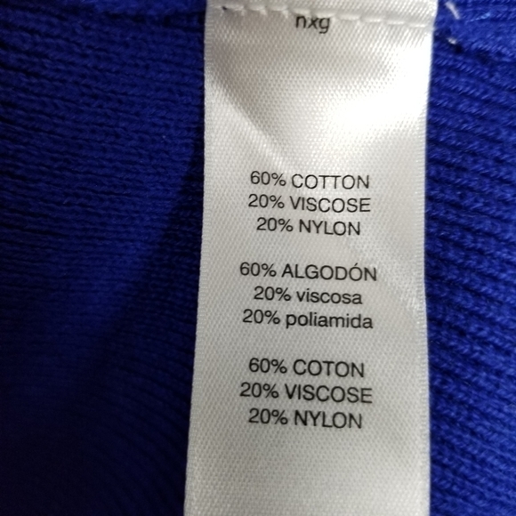 Chico's Cardigan Cape Sweater Vneck Button Sleeveless Blue Size 0 Small/Medium - Picture 7 of 11